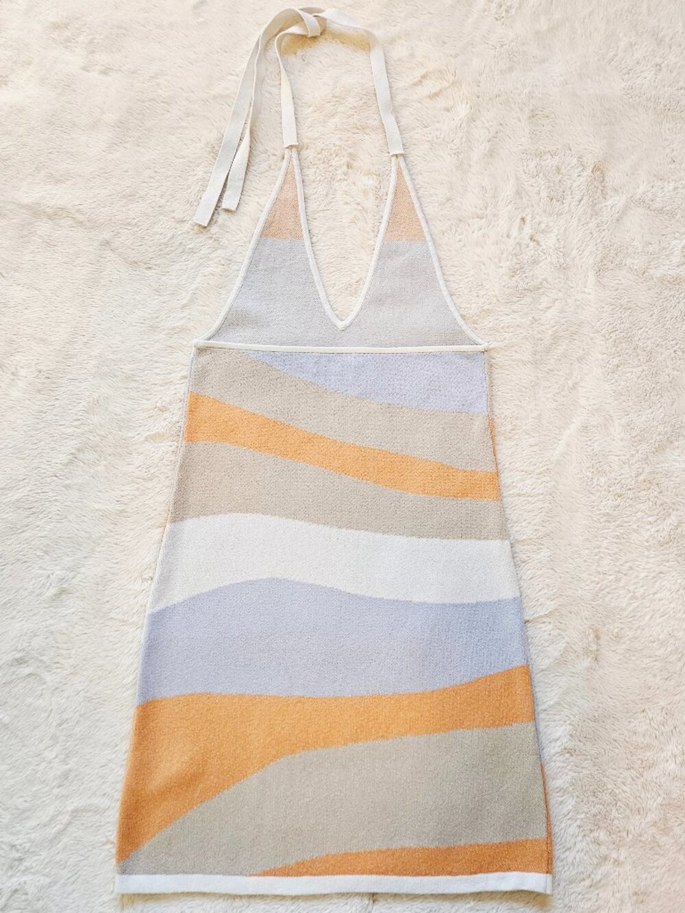 Hollister Striped Knit Halter Mini Dress Halter Top Colorblock Women's Size L - Picture 3 of 5